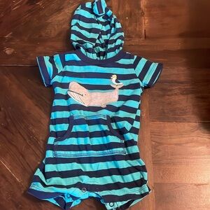 Hooded baby romper